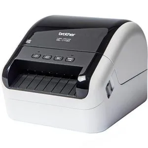 Brother Etikettendrucker P-touch QL 1100c - Thermodirekt, 300 dpi, ideal für Versandetiketten bis 4 Zoll, inkl. 41 Etiketten und 3 Jahre Garantie