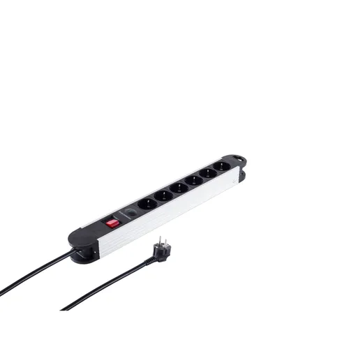 S/CONN 60312, 1,5 m, Drinnen, Aluminium, Schwarz, Grau, 6 AC-Ausgänge, 230 V