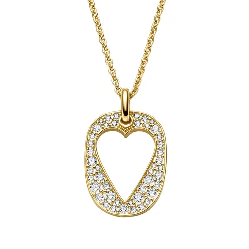 Viventy Halskette mit Herz-Anhänger aus Zirkonia in 18k Vergoldung - Elegante Kette mit einem funkelnden Herz-Anhänger aus Zirkonia. Ideal für besondere Anlässe oder als Geschenk. Verleiht jedem Outfit einen Hauch von Glamour!