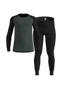 ODLO SET ACTIVE ECO WARM Longsleeve & Hose 2026 - Unterwäsche Set aus Langarm-Oberteil und langer Unterhose, hält dich kuschelig warm und trocken. Ideal für kalte Abenteuer dank feuchtigkeitsableitendem, recyceltem Material mit ZeroScent-Technologie.