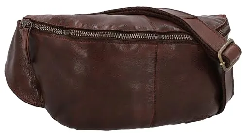 Akira Gürteltasche Braun Leder - Mode-Hüfttaschen mit schickem Vintage Design, ideal für Stadtbummel und Alltag. Aus hochwertigem, pflanzlich gegerbtem Ziegenleder gefertigt, bietet sie Platz für alle wichtigen Dinge.