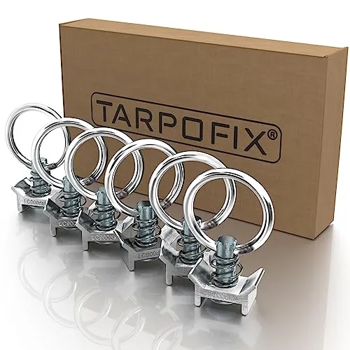 Tarpofix® Airline Fitting Ring (6 Stück) | Airlineschiene Zurröse mit 900 daN (900kg) Tragfähigkeit | Einfachendbeschlag für Zurrschienen | Flugösen zur Ladungssicherung in Anhänger & PKW