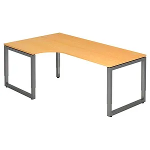HAMMERBACHER Unni SE1 höhenverstellbarer Schreibtisch - Kinderschreibtisch in L-Form, höhenverstellbar von 65 bis 85 cm, kratzfest und pflegeleicht – ideal für ergonomisches Arbeiten im Büro oder Home Office.
