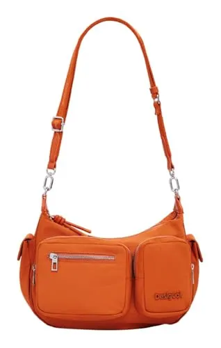 Desigual Damen Orange Bag_PRIORI Astana - Damen-Schultertasche mit mehreren Außen- und Innentaschen, sicherer Reißverschlussverschluss und stylischem Design für jeden Anlass.