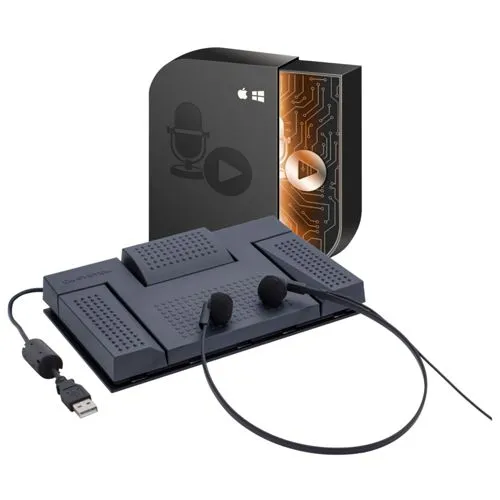 OM-System AS-2700 Transcription-Kit mit Fußschalter und Kopfhörer