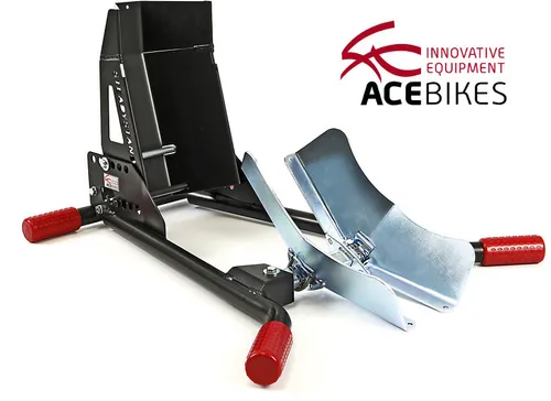 Acebikes Multi Vorderrad-Klemme - Motorrad-Transportzubehör - Extrem stabiler Steadystand Multi für sicheres Parken und Transportieren, passend für Felgengrößen von 15 bis 21 Zoll.