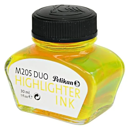 Pelikan 344879 Fluoreszierende Textmarker-Tinte für Füllhalter M 205, 30 ml, 1 Stück, gelb