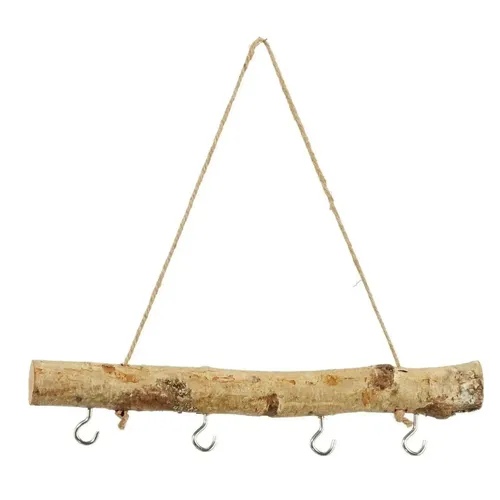 Dekozweig Holz mit 4 Haken Braun Natur Fensterhänger 30 cm