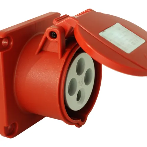 CEE Einbausteckdose gerade 400V 32A 4P 70x70 mm