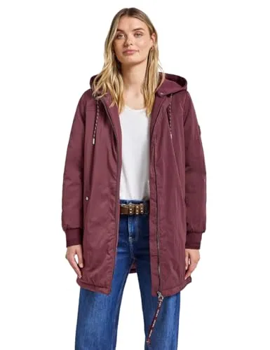 STREET ONE Blouson lang mit abnehmbarer Kapuze, rot 40 EU - Funktionsjacke mit windabweisenden und wärmenden Eigenschaften, ideal für kühle Tage. Bequem geschnitten und pflegeleicht, perfekt für den Alltag.