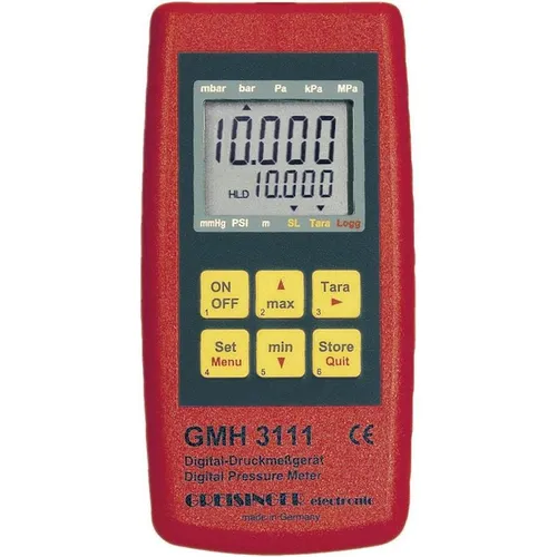 Greisinger GMH 3111 Druck-Messgerät - Gasmelder für präzise Druckmessung von 0.0025 - 1000 bar, mit austauschbaren, kalibrierten Sensoren, ideal für Pneumatik und Hydraulik.