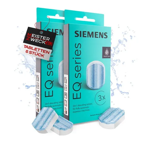 SIEMENS Entkalkungstabletten für Kaffeevollautomaten - Effektive Entkalkungstabletten für die SIEMENS EQ-Serie, sorgen für eine gründliche Reinigung und bewahren das volle Aroma Ihrer Kaffeespezialitäten.