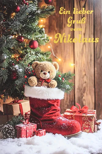 Nikolauskarte 6 Dezember Grußkarte Glückwunschkarte Nikolaus Karte mit Umschlag