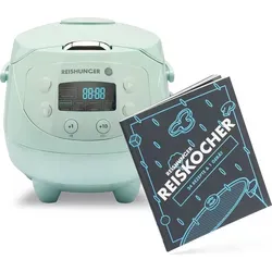 Reishunger Digitaler Mini Reiskocher Bundle, 350 W in türkis von Reishunger