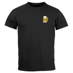 MoonWorks Print-Shirt Herren T-Shirt Backprint Lecker Bierchen Bier Motiv Alkohol Fun-Shirt mit Print schwarz M