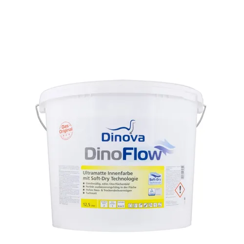 Produktbild Dinova DinoFlow 12,5L weiß, ultramatte Wandfarbe, Dispersionsfarbe