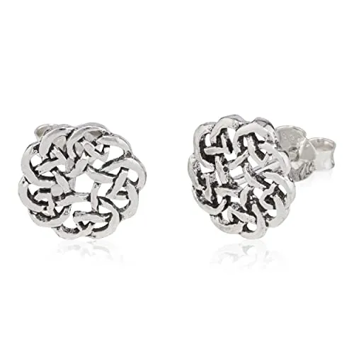 NKlaus Paar Kelten Knoten Ohrstecker 925 Silber 10mm Amulett Keltenknoten Ohrringe 12929