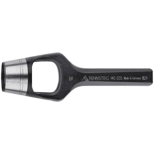 Rennsteig Henkellocheisen 40 mm - Henkellocheisen für präzises Lochen von Dichtungen aus Gummi, Leder und mehr. Hochwertiger Werkzeugstahl nach DIN 7200 A, ideal für professionelle Anwendungen.