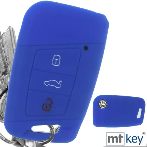 KEYLESS Schlüssel Hülle Blau für VW Passat B8 Arteon Skoda Kodiaq