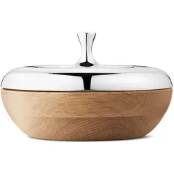 Georg Jensen HK Bonbonniere Turnip - Stilvolle Vorratsbox - Geschirr: Die HK Bonbonniere aus Eichenholz und Edelstahl vereint zeitgenössisches Design und Funktionalität, perfekt für stilvolle Aufbewahrung.