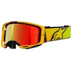 Alpinestars Vision 8 Corp Crossbrille - Gelb/Pink/Schwarz Rot-Verspiegelt - Sportbrillen mit fortschrittlichem RAM-AIR-Belüftungssystem und optimaler Passform für Höchstleistungen im Offroad-Sport.