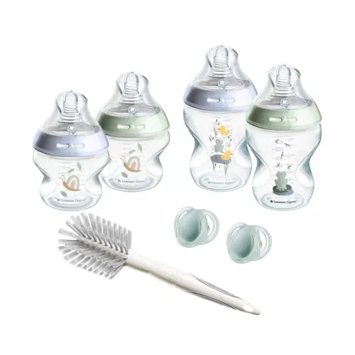 Tommee Tippee Natural Start Set - Babyflaschen mit Anti-Kolik-Sauger - Babyflaschen-Set mit 150ml und 260ml, brustähnlichen Saugern und selbststerilisierenden Funktionen. Ideal für einen sanften Wechsel zwischen Brust und Flasche.