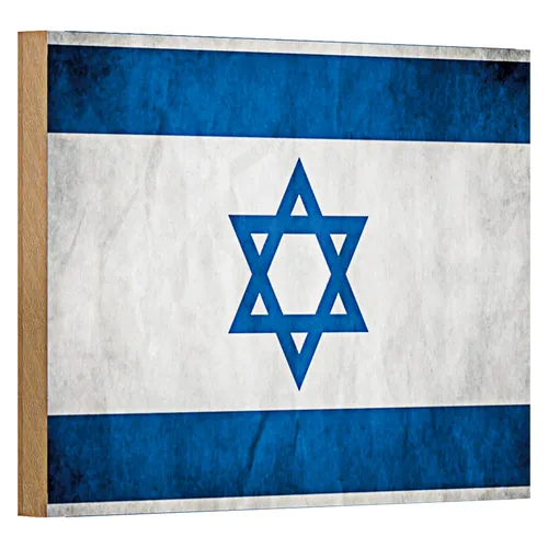 Holzschild Flagge 18x12cm Israel Fahne Wanddeko