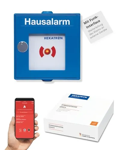 Hekatron Funkhandtaster Genius - Manueller Hausalarm für Hekatron Genius Plus X, vernetzbar und mit 5 Jahren Garantie
