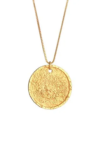 Kuzzoi Herren Silber-Halskette mit Münz Anhänger - Hochwertige Herrenkette aus 925 Sterling Silber vergoldet, handgearbeitet mit antikem Coin-Anhänger – ideal für jeden Freizeitlook und ein perfektes Geschenk.