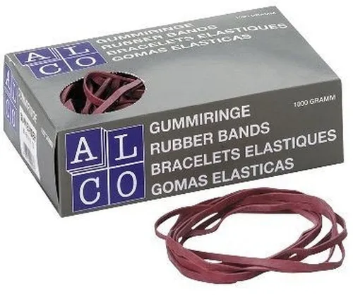 ALCO Gummiband Nr. 7611 - Rote Gummibänder 1 x 13 cm, ideal für vielseitige Anwendungen und hohe Elastizität