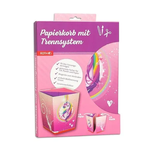 ROTH PAPIERKORB MIT TRENNSYSTEM EINHORNPORTRAIT PAPIER-KORB