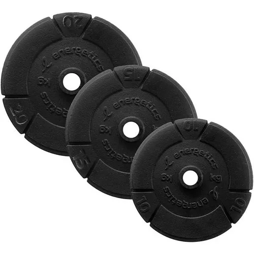 ENERGETICS Gusseisen Hantelscheiben 10kg, 15kg, 20kg - Hantelscheiben aus Gusseisen in 10kg, 15kg oder 20kg für effektives Krafttraining zuhause. Ideal für Langhanteln, robust und langlebig.