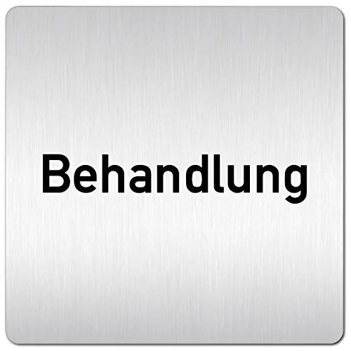 Türschilder24 XXL Schild - Türschild (B) • 125 x 125 mm • Behandlung • 1,5 mm Aluminium Vollmaterial • 100% Made in Germany (Behandlung)
