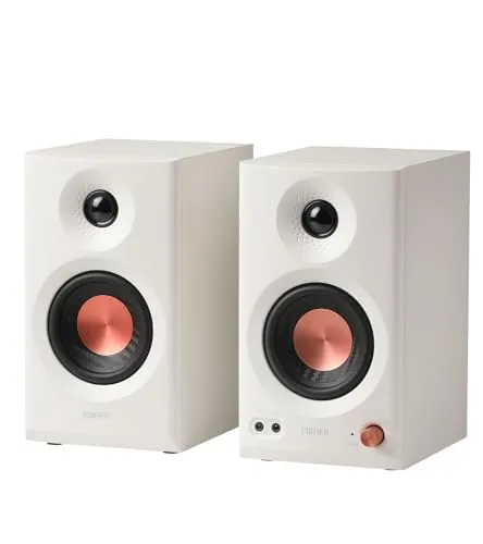 Edifier MR3 Kompakter Studio-Lautsprecher 2.0 - Regal-Lautsprecher mit Hi-Res Audio und Bluetooth V5.4, ideal für kraftvollen Sound in mittelgroßen Räumen – anpassbar mit verschiedenen Soundmodi und einfacher Steuerung.