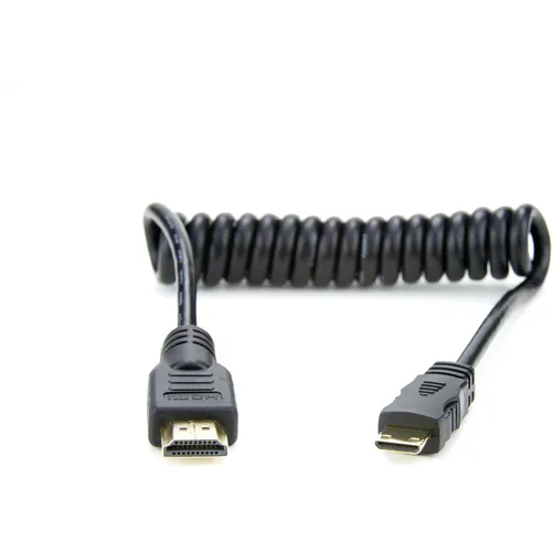 Atomos Mini HDMI auf HDMI Spiralkabel 30-45 cm - HiFi-Kabel, flexibles Spiralkabel für optimale Signalübertragung und platzsparende Nutzung.