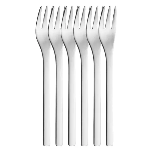 PURESIGNS Kuchengabeln ONE Extra mattiert 6 Stück in silber von PURESIGNS