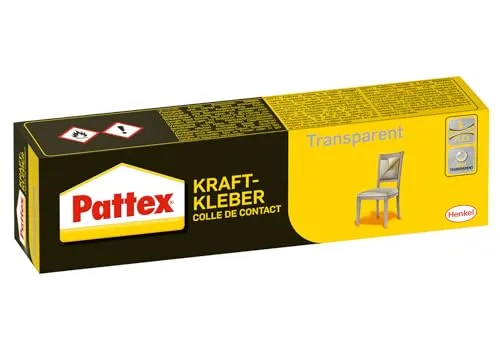 Pattex Kraftkleber Transparent, Klebstoff mit hoher Haftkraft und Wärmefestigkeit, starker & glasklarer Kleber, Transparent, 1 x 125g Tube