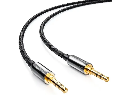 deleyCON deleyCON 3m Klinken Kabel mit Nylon Mantel 3,5mm Klinke zu 3,5mm Audio-Kabel