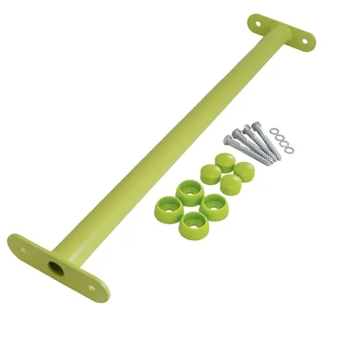Reckstange Metall apfelgrün/Lime, 60 cm – stabile Turnstange für Spielturm & Garten inkl. Schrauben, Scheiben & Abdeckkappen