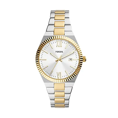 Fossil Damenuhr Scarlette ES5259 - Armbanduhr für Damen mit 38mm Edelstahlgehäuse, Quarzwerk und wasserdicht bis 50 m – ideal für stilvolle Auftritte und Alltag.