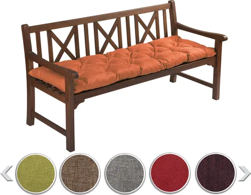 sunnypillow Bankauflage Stuhlkissen Bankkissen 170 x 40 cm Sitzkissen für Hollywoodschaukel Polsterauflage Auflage für Gartenbank viele Farben und Größen zur Auswahl Orange
