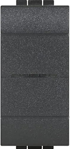 Bticino L4003C Livinglight Wechselschalter, Anthrazit - Smart Home Wechselschalter für die einfache Steuerung von Licht an mehreren Orten. Mit der Home+Control App steuern Sie Ihre Lichter bequem aus der Ferne. Kompatibel mit bis zu 250 W, inkl. blauer LED für Statusanzeige.