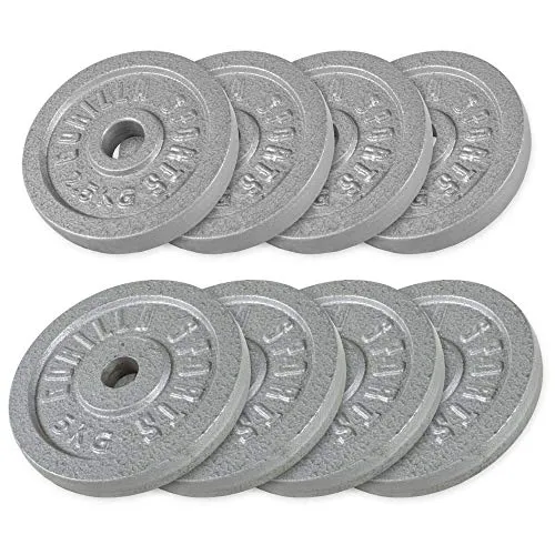 GORILLA SPORTS Hantelscheibe Guss 30/31 mm 1,25-30 KG (8-tlg) - Erlebe vielseitiges Training mit unseren gusseisernen Hantelscheiben! Ideal für individuelle Anpassungen, bieten sie von 1,25 kg bis 30 kg die perfekte Auswahl für dein Workout. Robuste Qualität und sicherer Griff sorgen für optimale Leistung.