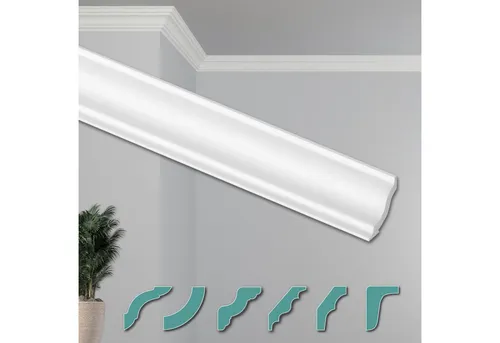 Hexim Deckenleiste ZG13, 50 Meter - Moderne Stuckleisten aus XPS Styropor - Deckenleisten für elegante Raumgestaltung, feuchtigkeitsresistent und ideal für individuelle Anpassungen mit einfacher Montage.