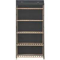 vidaXL Kleiderschrank Stoffschrank 79x40x170 cm - Falt- & Stoffschränke mit 4 Regalböden und Kleiderstange, ideal für die staubfreie Aufbewahrung von Kleidung und Accessoires.