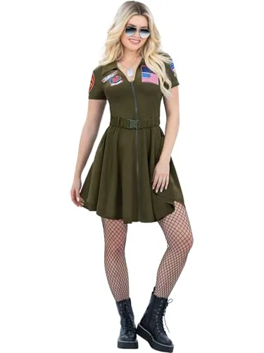 Smiffys Top Gun Ladies A-Line Dress von Smiffys