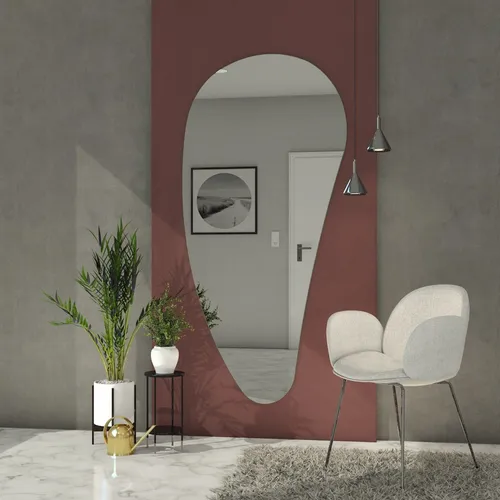 MySpiegel.de Asymmetrischer Wandspiegel Makalu mit Befestigung - Eleganter Tropfenspiegel (80 x 170 cm) aus hochwertigem Kristallglas, ideal für jedes Interieur. Mit polierten Kanten und praktischer Hakenbefestigung, feuchtraumgeeignet für vielseitige Einsatzmöglichkeiten.