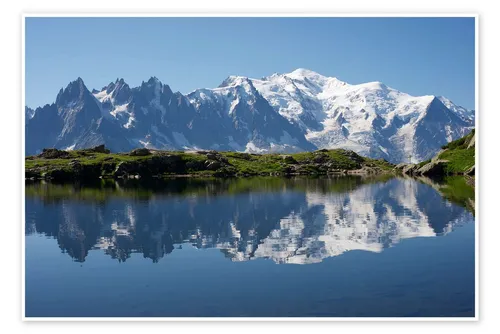 Posterlounge Wandbild See mit Mont-Blanc-Massiv, Editors Choice, erhältlich als Poster, Leinwandbild, Wandsticker oder Acrylglasbild