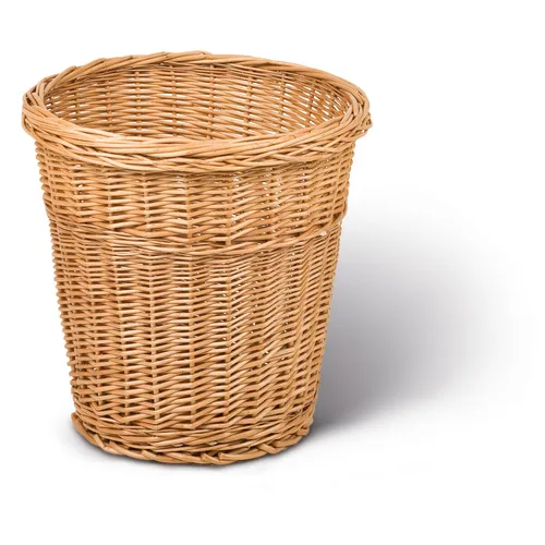 Papierkorb, rund, braun, Abfalleimer, Mülleimer, Abfallkorb, Müllkorb, Zopfrand