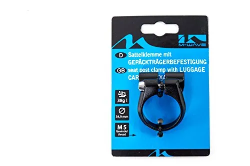 Sattel Schelle Klemme M-Wave mit Gepäckträger Befestigung Ösen 34,9mm Alu schwarz